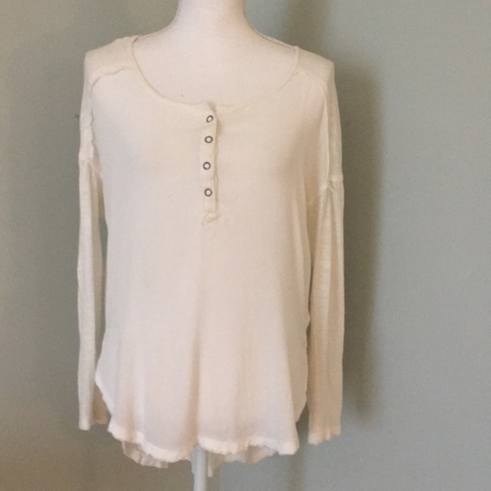 WE THE FREE oversized‎ cream cotton top